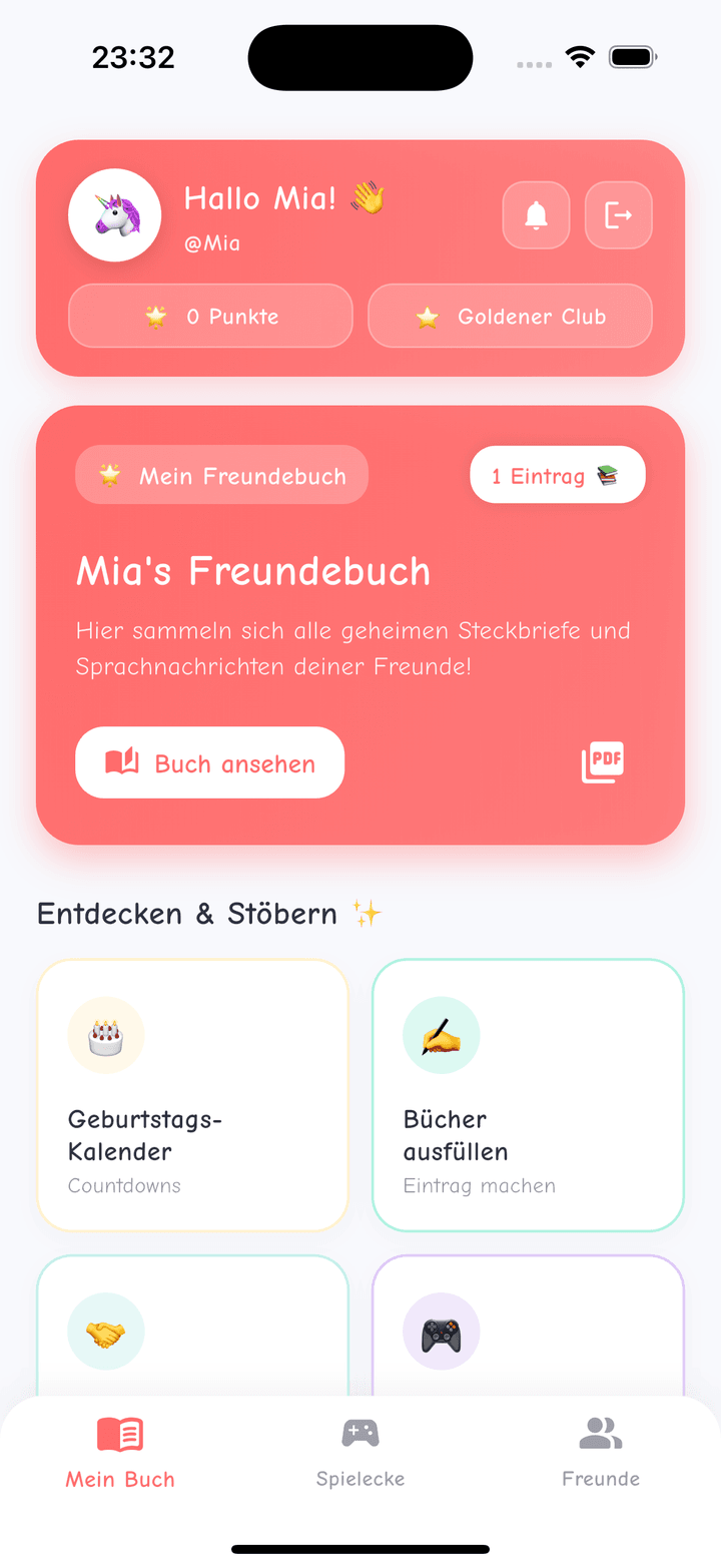 Buukilino App Hauptbildschirm